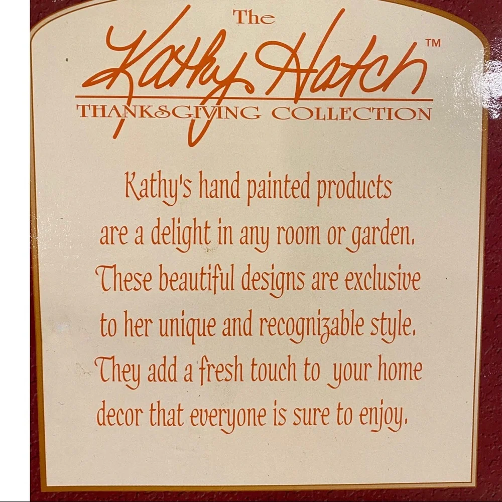 NWT Vintage Kathy Hatch Thanksgiving Fall Candle Holder Cottage Country Core